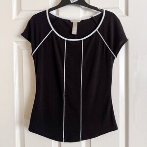 33) BANANA REPUBLIC BLACK BLOUSE silk blend XS